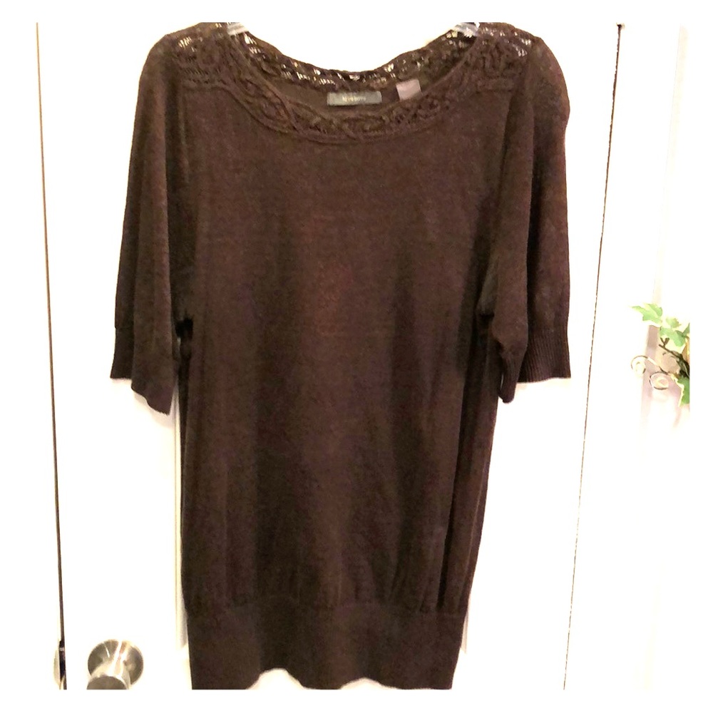 Brown short sleeve sweater
